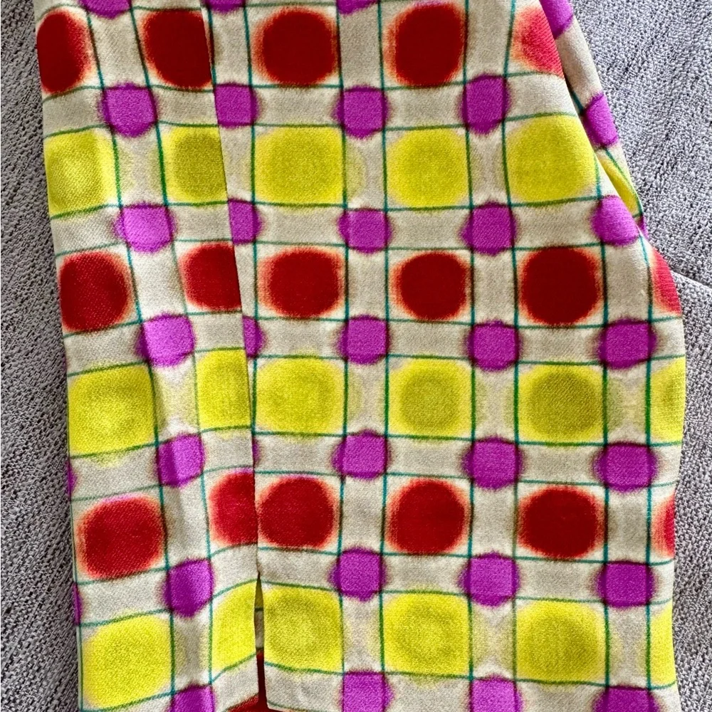 Etro Yellow Pink Red Geometric Straight Leg Pants